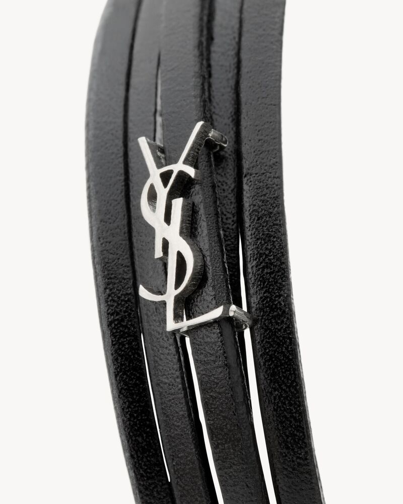 ブレスレット SAINT LAURENT 820441.AAEKE Bracelets CASSANDRE multi-strand bracelet in leather | Saint Laurent