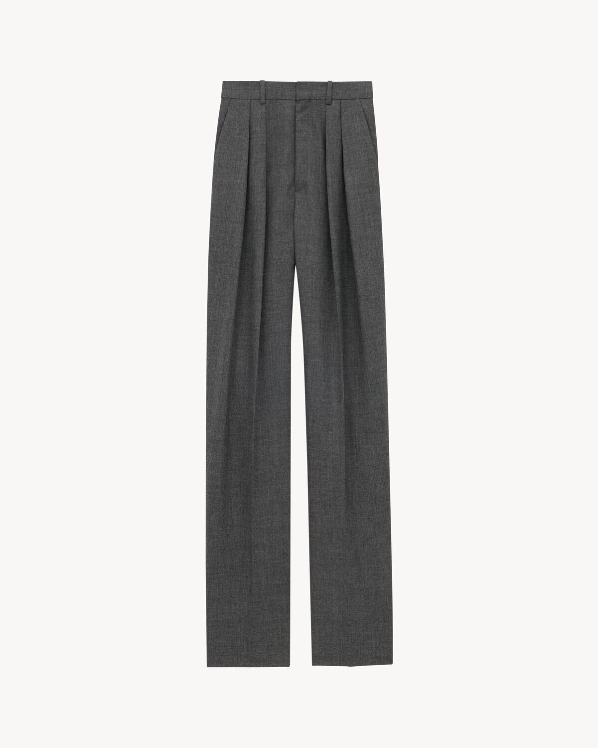 wide-leg pants in wool chiné