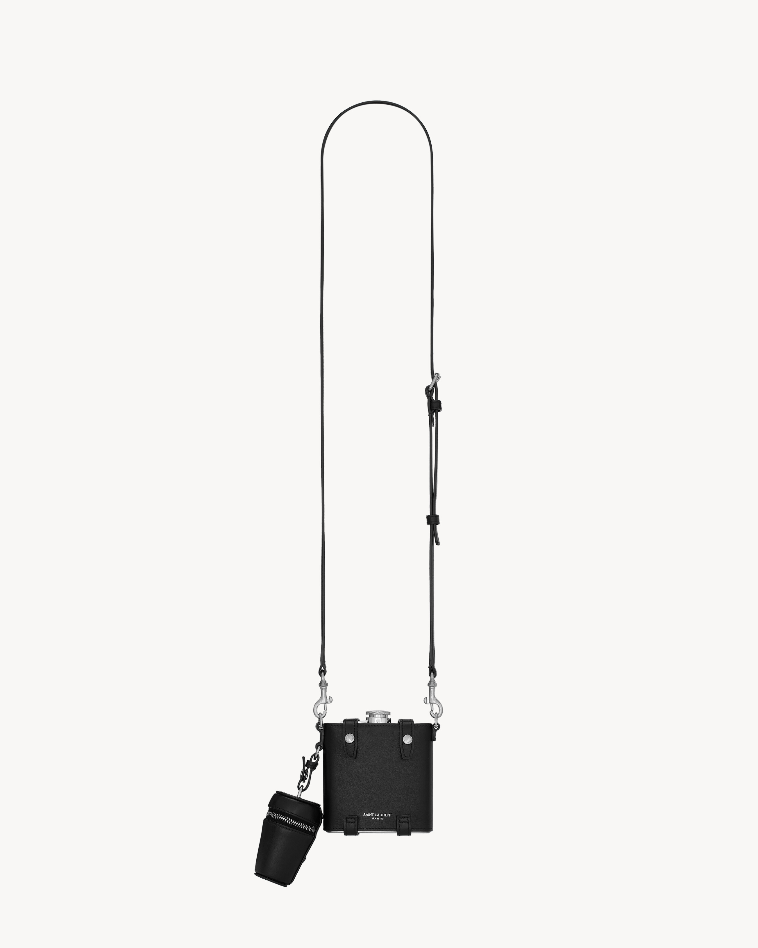 Saint Laurent Flask in Metal and leather
