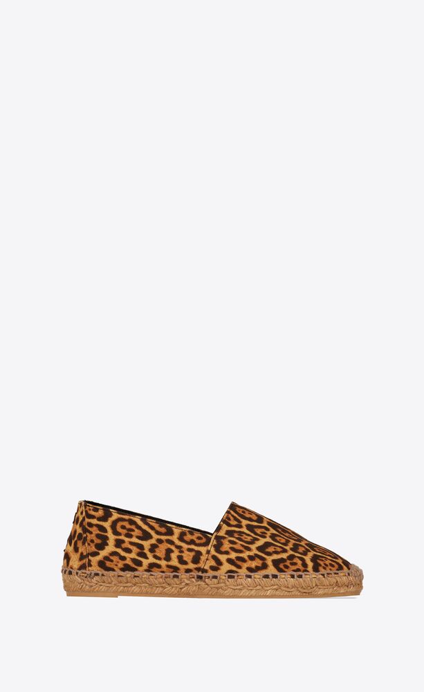 ysl embroidered espadrilles in leopard-print canvas