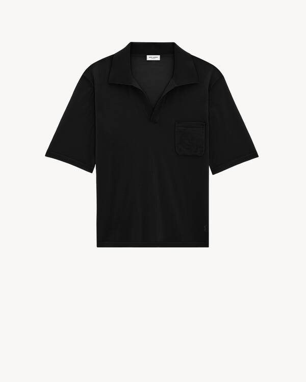 Tシャツ・カットソー Saint Laurent SS25 Wool polo shirt (821733Y77AS 1000) POLO SHIRT IN WOOL | Saint Laurent | YSL US
