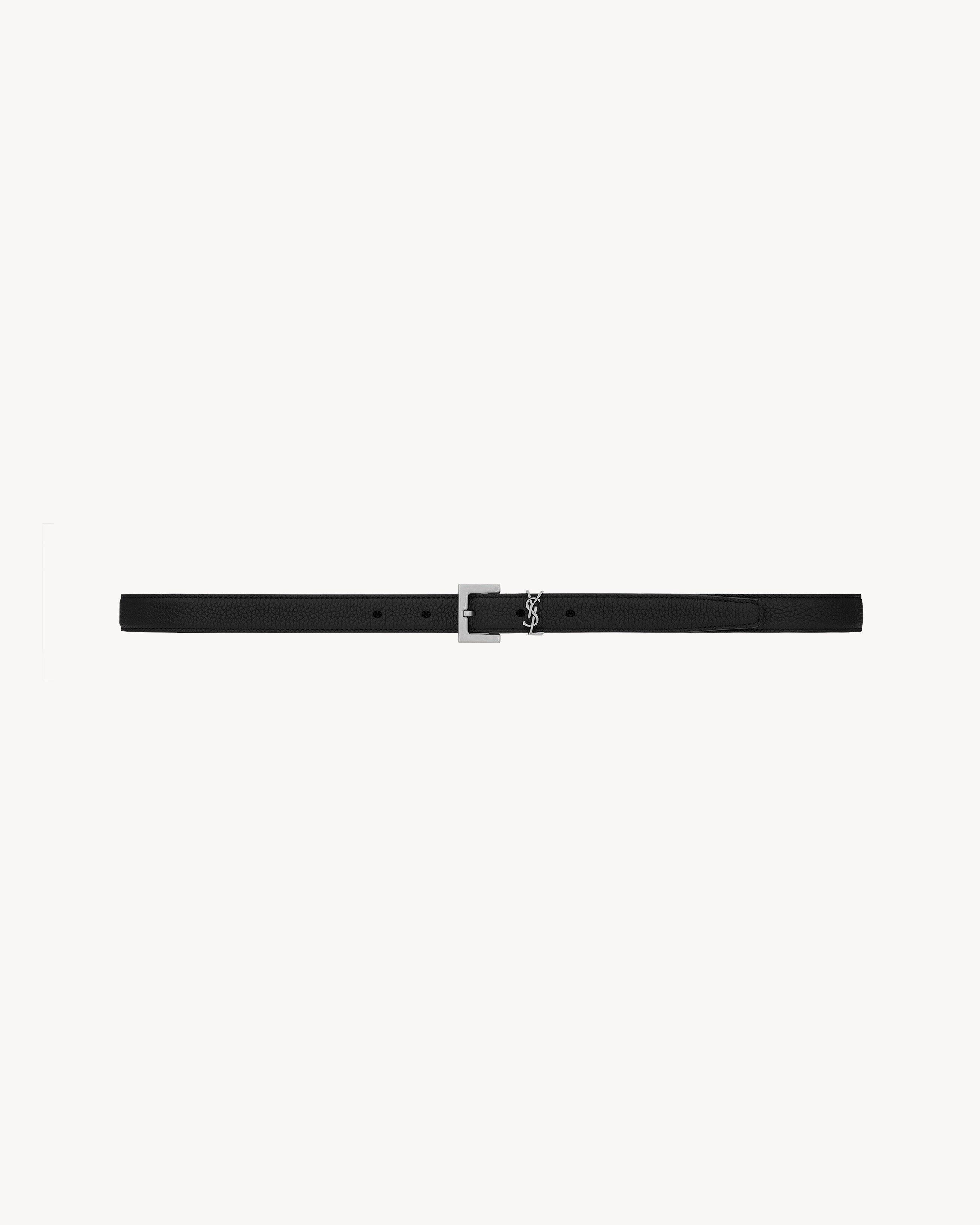 Cassandre thin belt WITH SQUARE BUCKLE IN GRAINED LEATHER