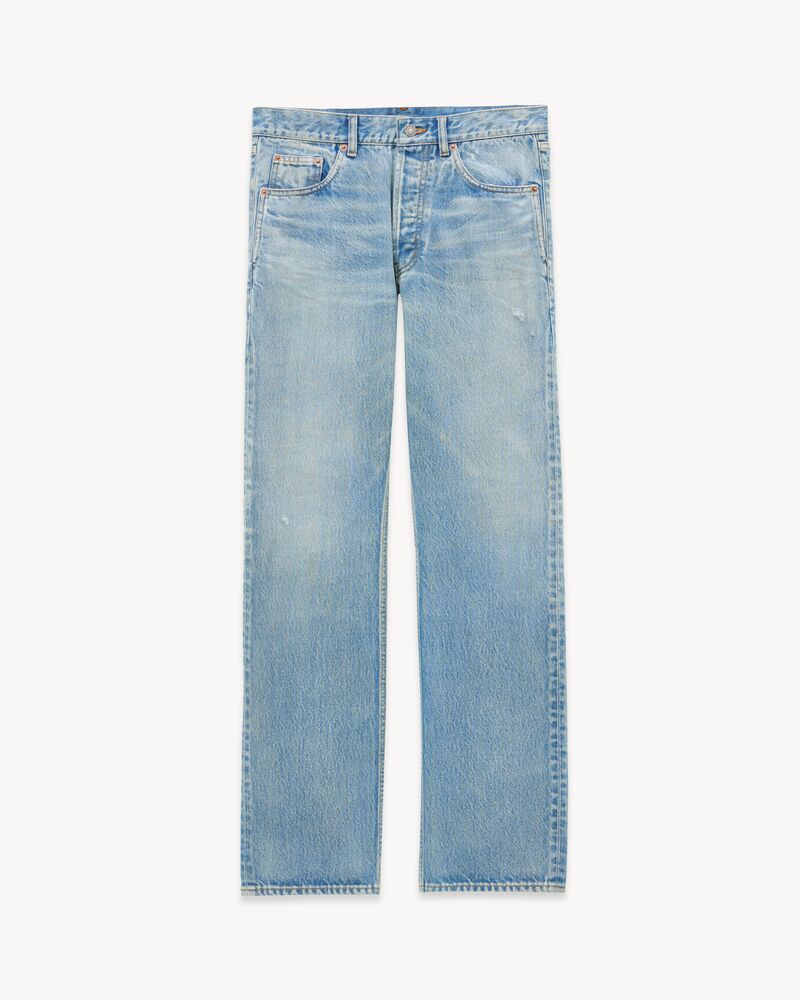 Jeans larghi in denim blue beat