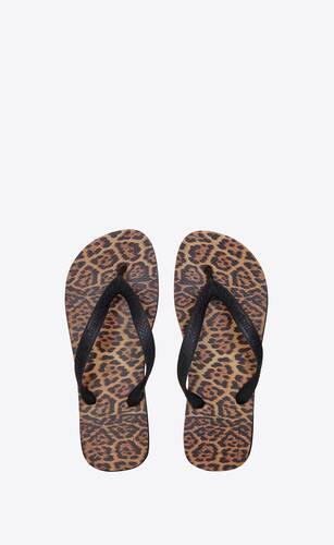 men - havaianas leopard-printed flip flops