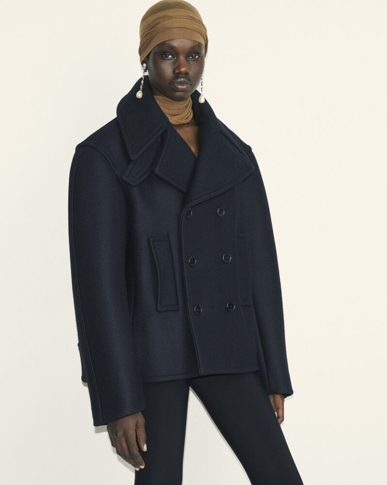 oversized peacoat in wool