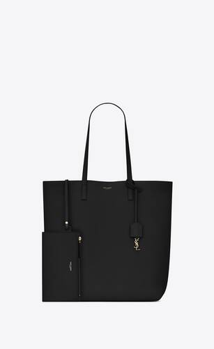 Yves Saint Laurent Black Leather Large Shopping Tote Bag w/o Pouch