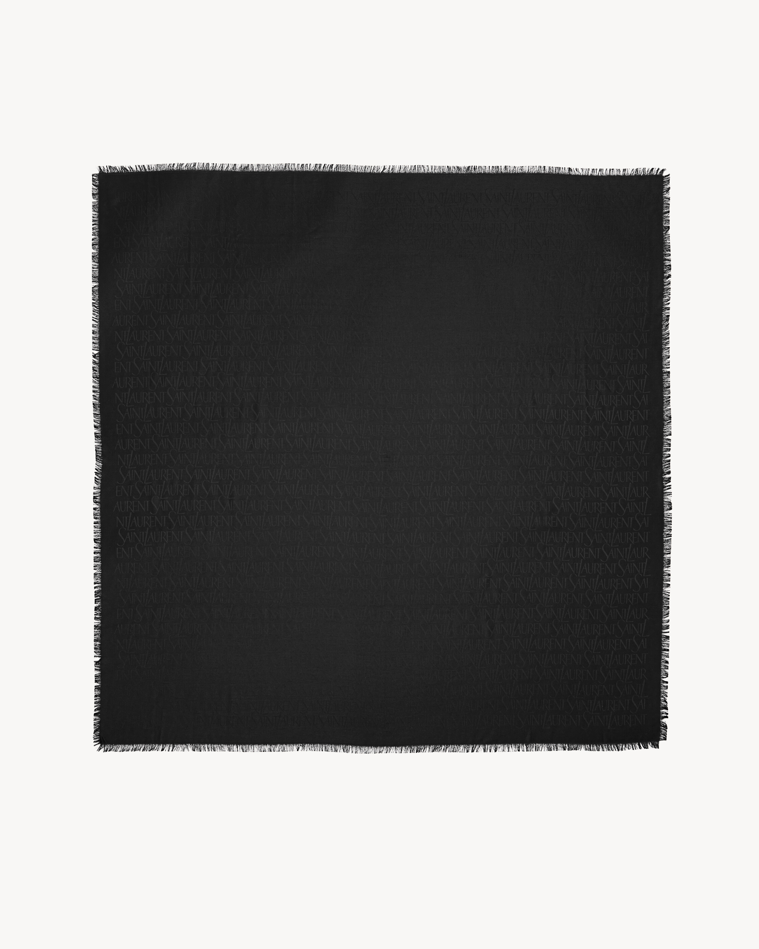 SAINT LAURENT large square scarf in silk and wool jacquard