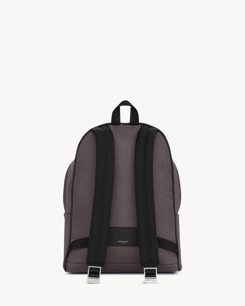 city backpack in nylon canvas and leather