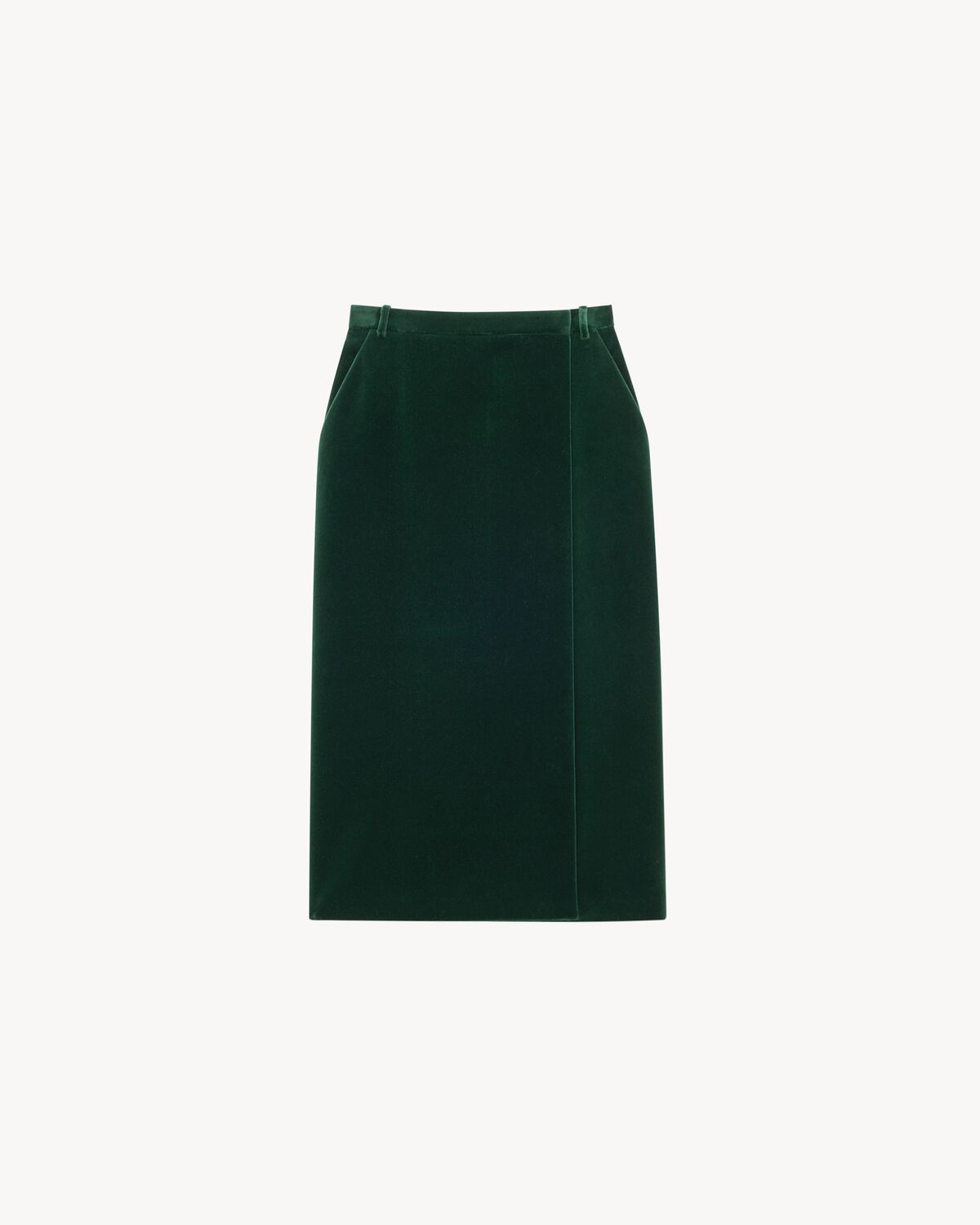 midi wrap skirt in cotton velvet