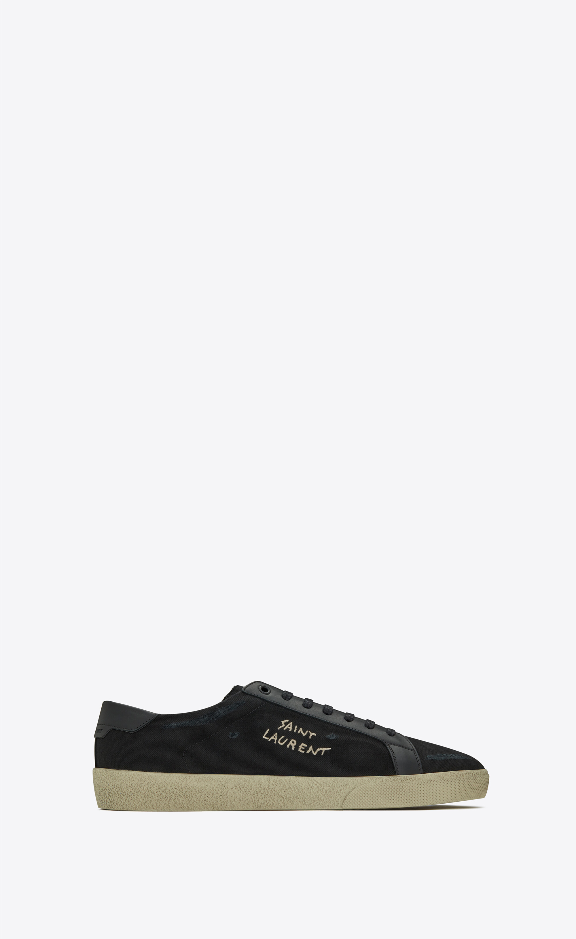 COURT CLASSIC SL/06 embroidered sneakers in canvas and smooth 