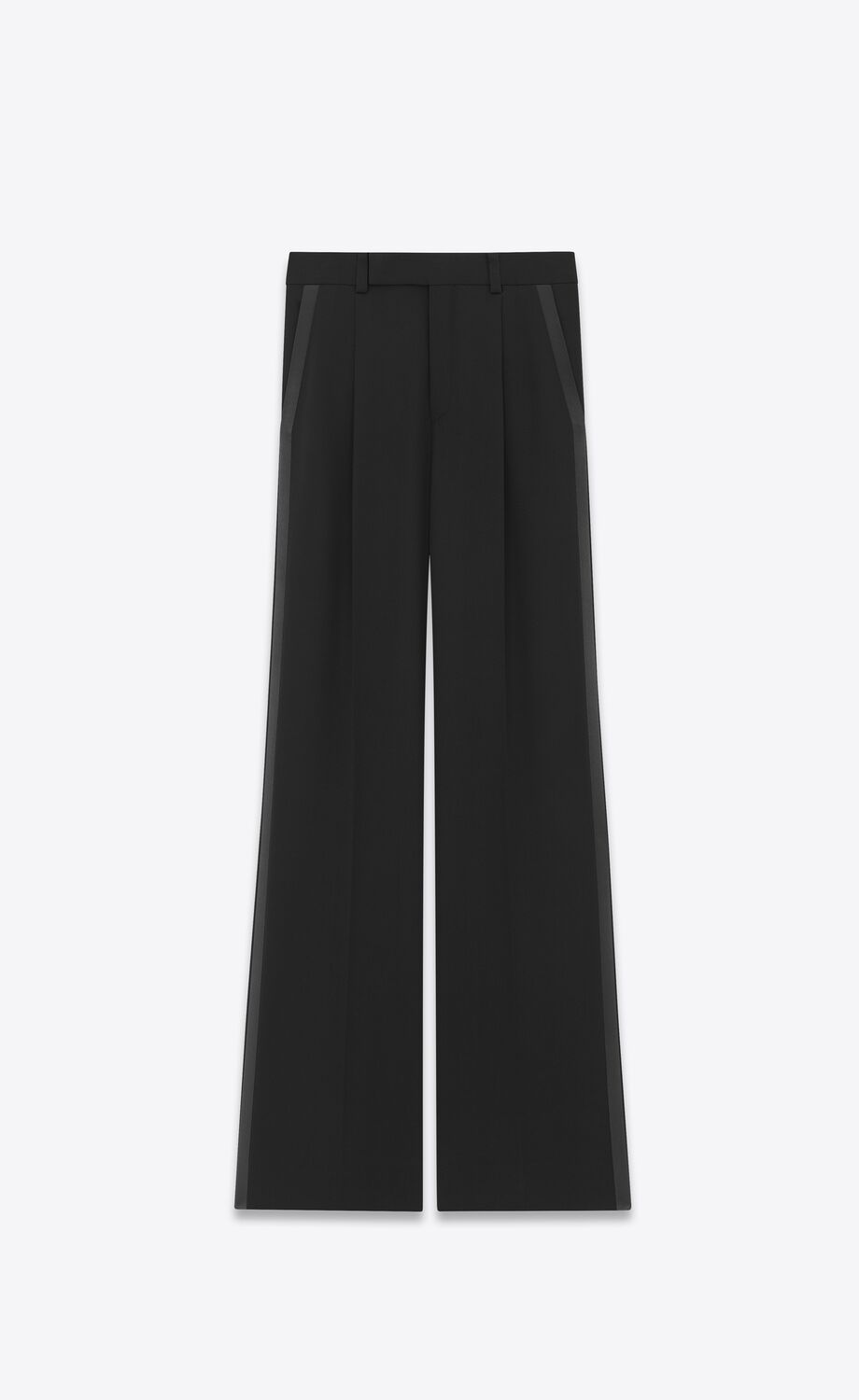 FLARED TUXEDO PANTS IN GRAIN DE POUDRE