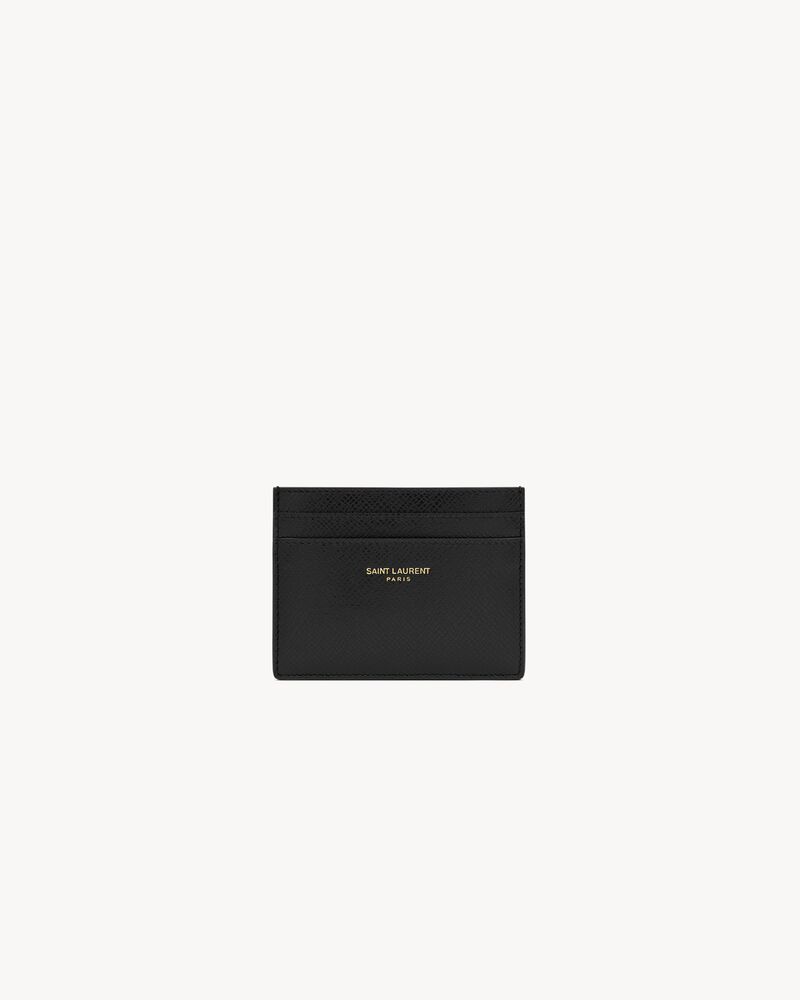 Saint Laurent Paris Card case in coated bark leather