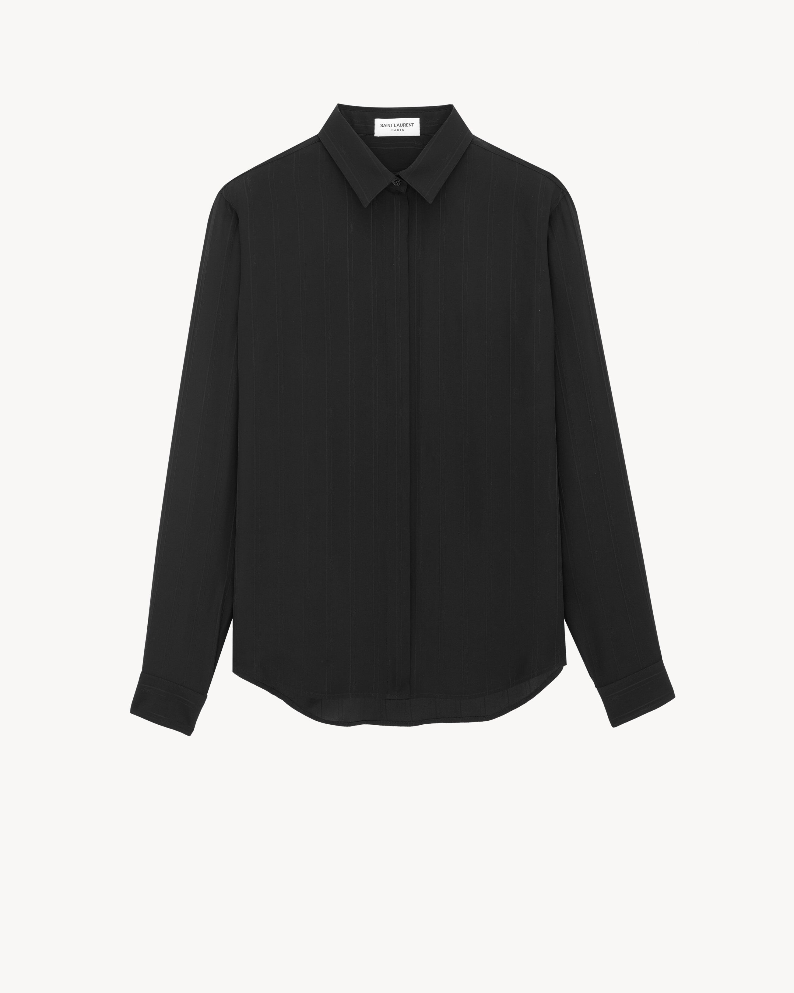 Shirt in Matte and Shiny Cassandre Striped Silk