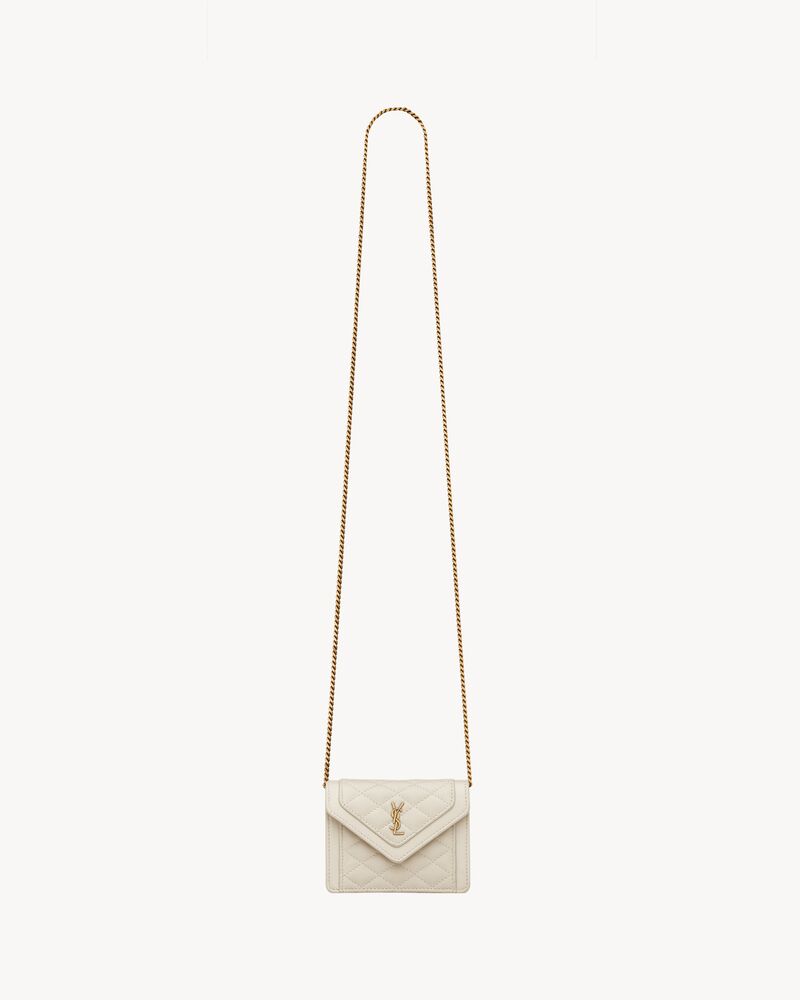 Saint Laurent Gaby Micro Bag in Quilted Lambskin - White - Women