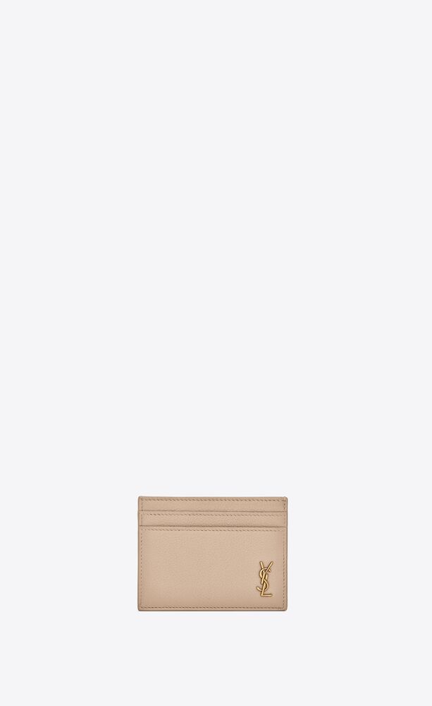 Tiny Cassandre Leather Cardholder in Black - Saint Laurent