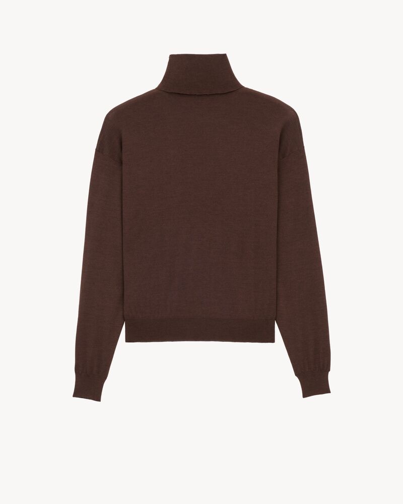 turtleneck sweater in cashmere, wool, and silk