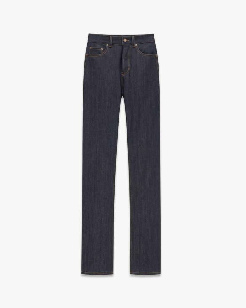 Jeans slim-fit stile anni ‘90 in denim indaco grezzo