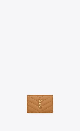 cassandre saint laurent matelassé origami tiny wallet in grain de poudre embossed leather
