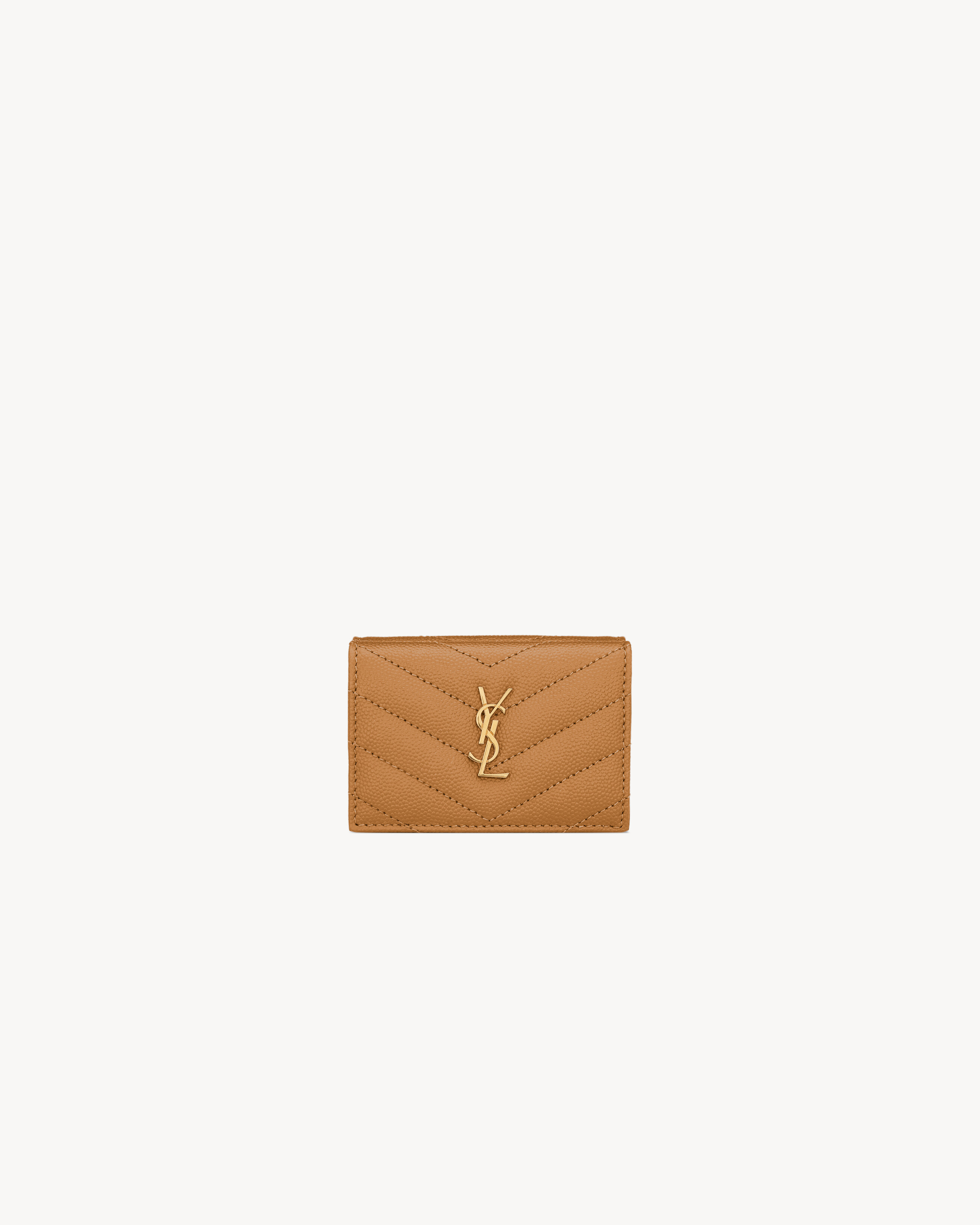 CASSANDRE MATELASSÉ ORIGAMI TINY WALLET in grain de poudre