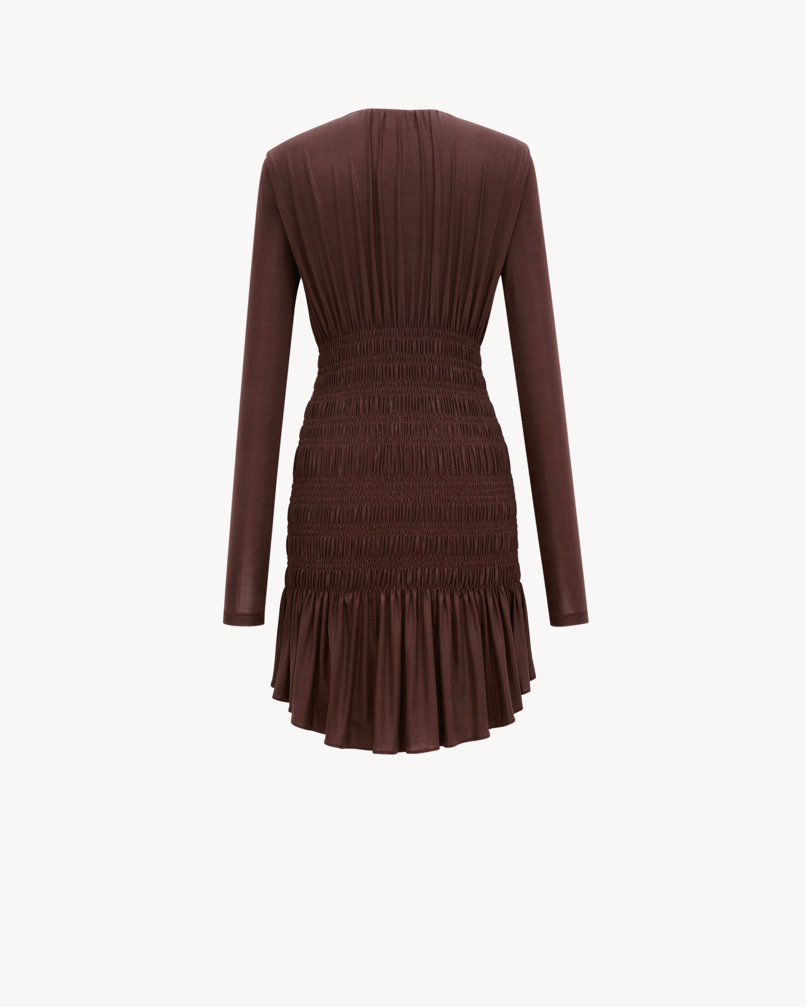 Vestido fruncido de punto lamé