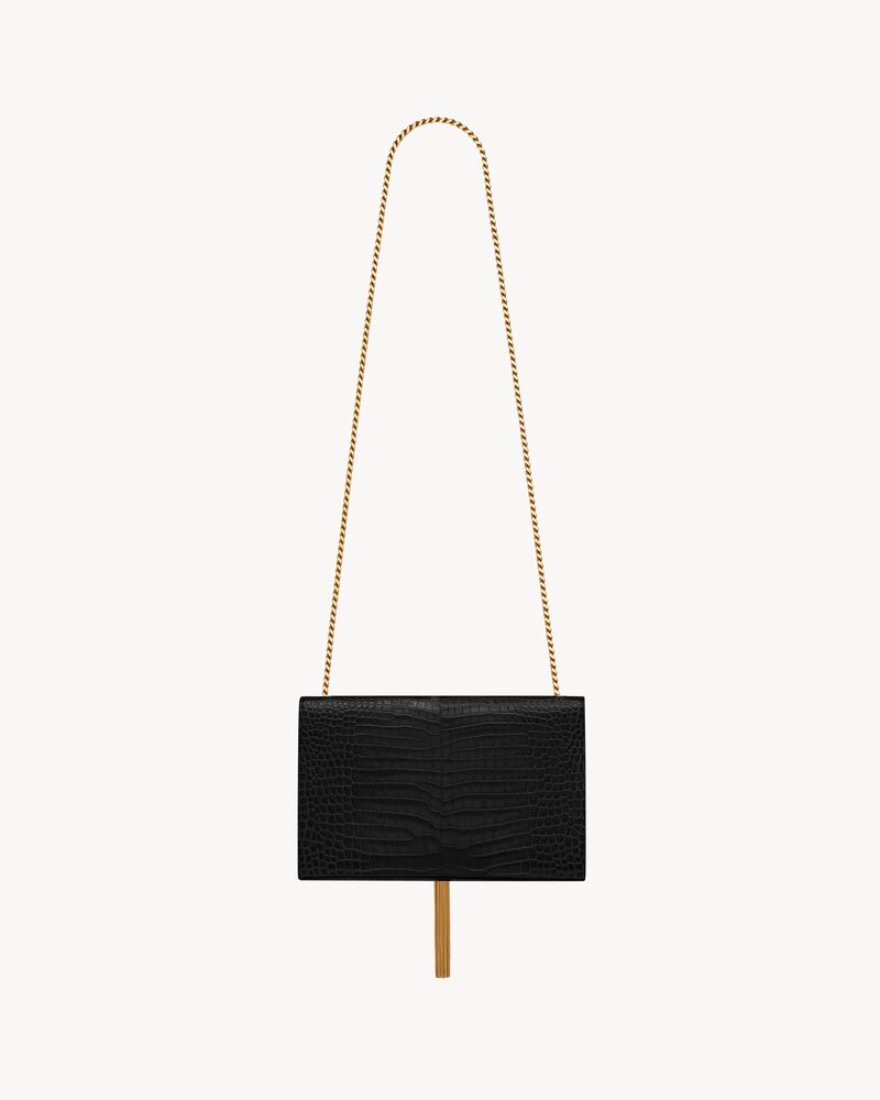 KATE MEDIUM TASSEL IN CROCODILE-EMBOSSED LEATHER