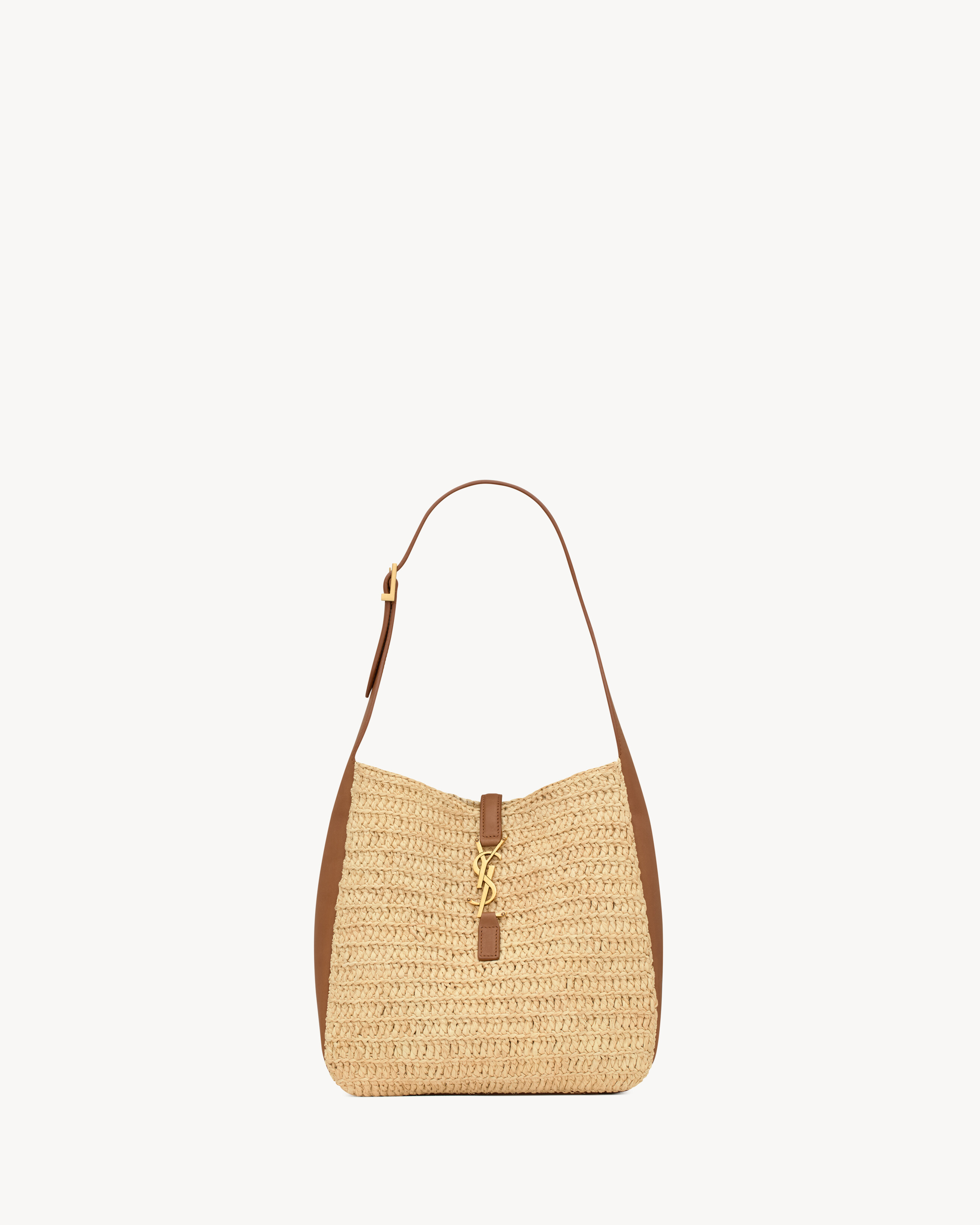 LE 5 À 7 supple small in raffia and leather