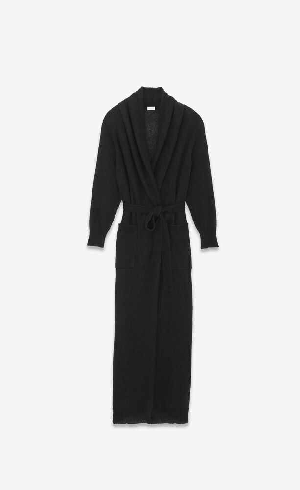Pre-Fall 2021 Collection Long cardigan in black wool, wh…
