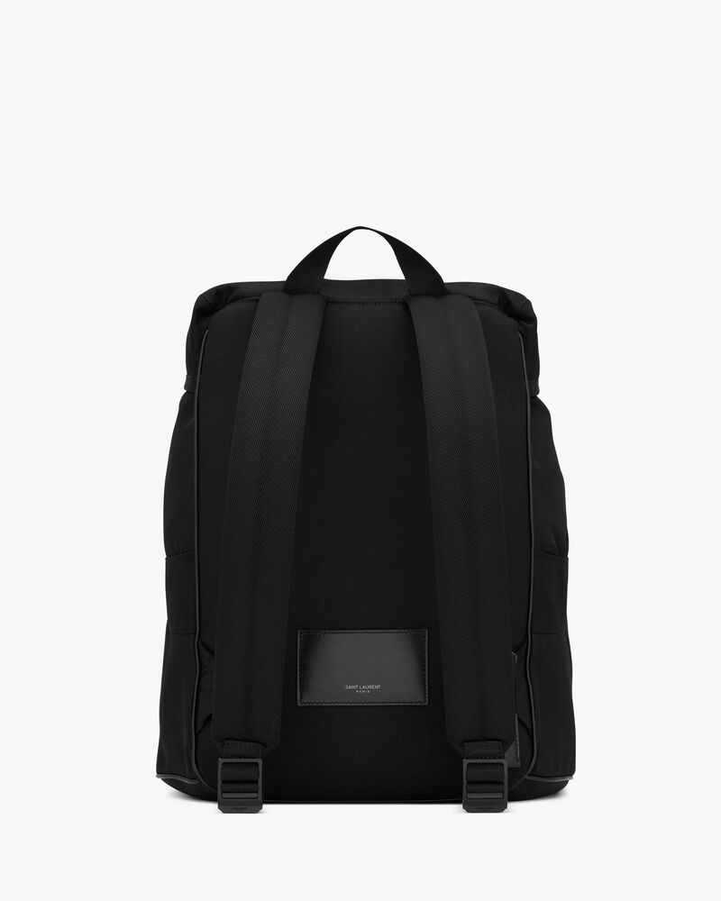 SAINT LAURENT backpack in ECONYL® and vegetable-tanned leather 