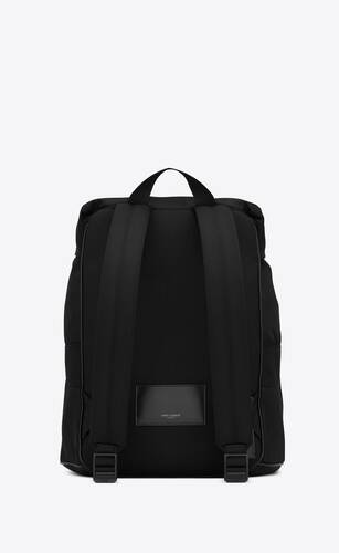 saint laurent backpack in econyl® and vegetable-tanned leather