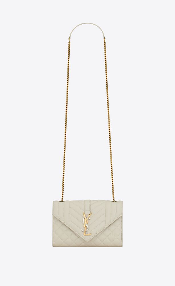 Saint Laurent Small Envelope Bag In White