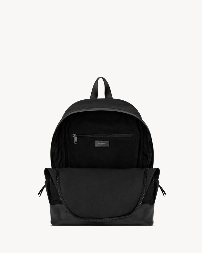 CITY backpack in nylon canvas and leather