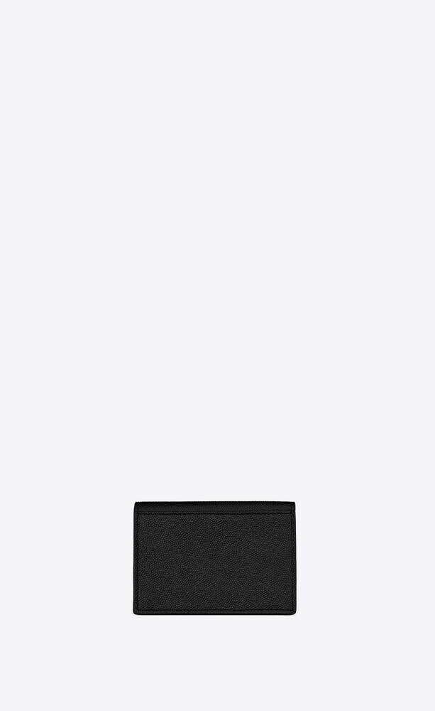 YSL LINE business card case in grained leather, Saint Laurent
