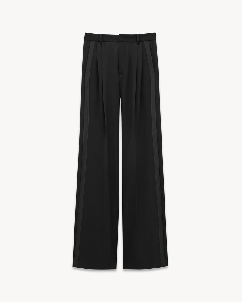 wide-leg tuxedo pants in GRAIN DE POUDRE