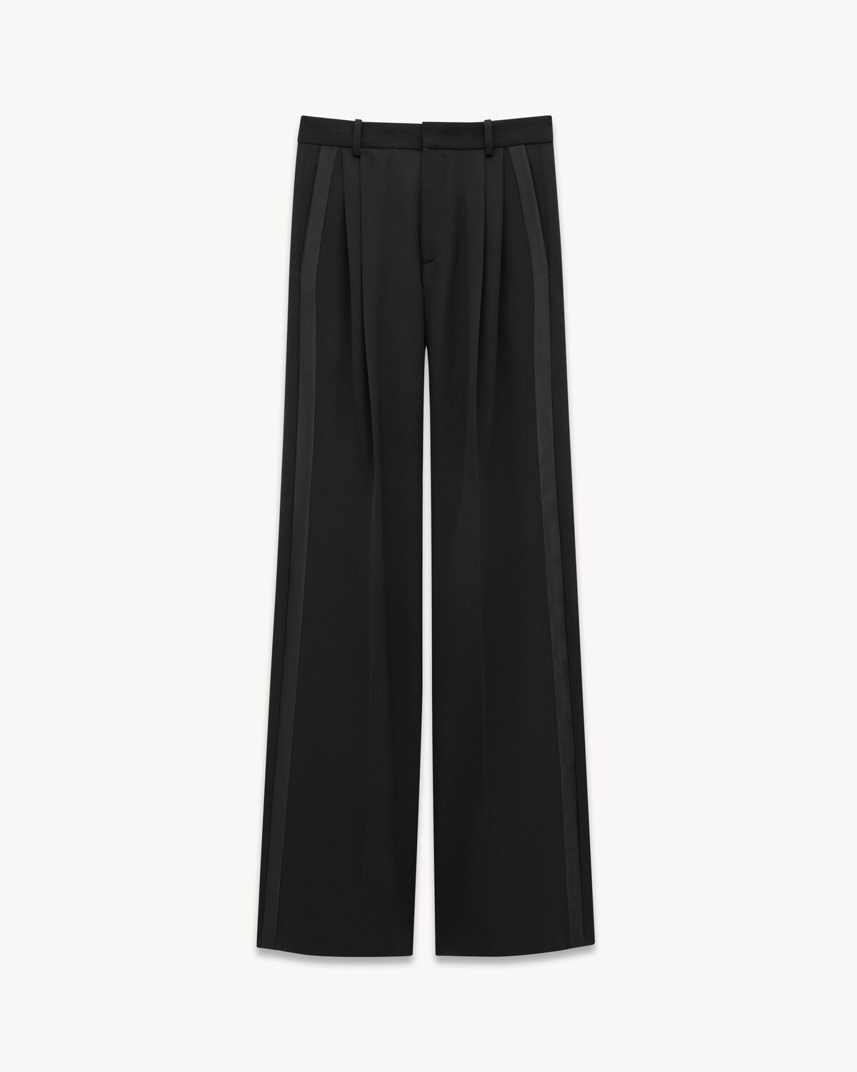 wide-leg tuxedo pants in GRAIN DE POUDRE