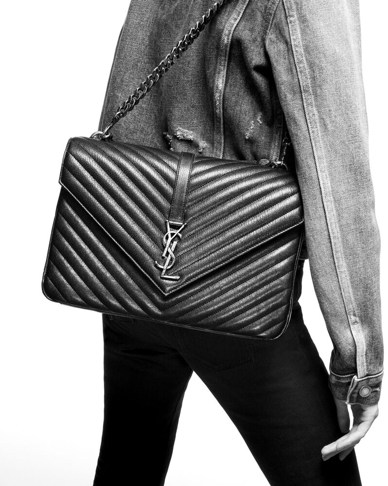 COLLEGE LARGE IN QUILTED LEATHER, Saint Laurent