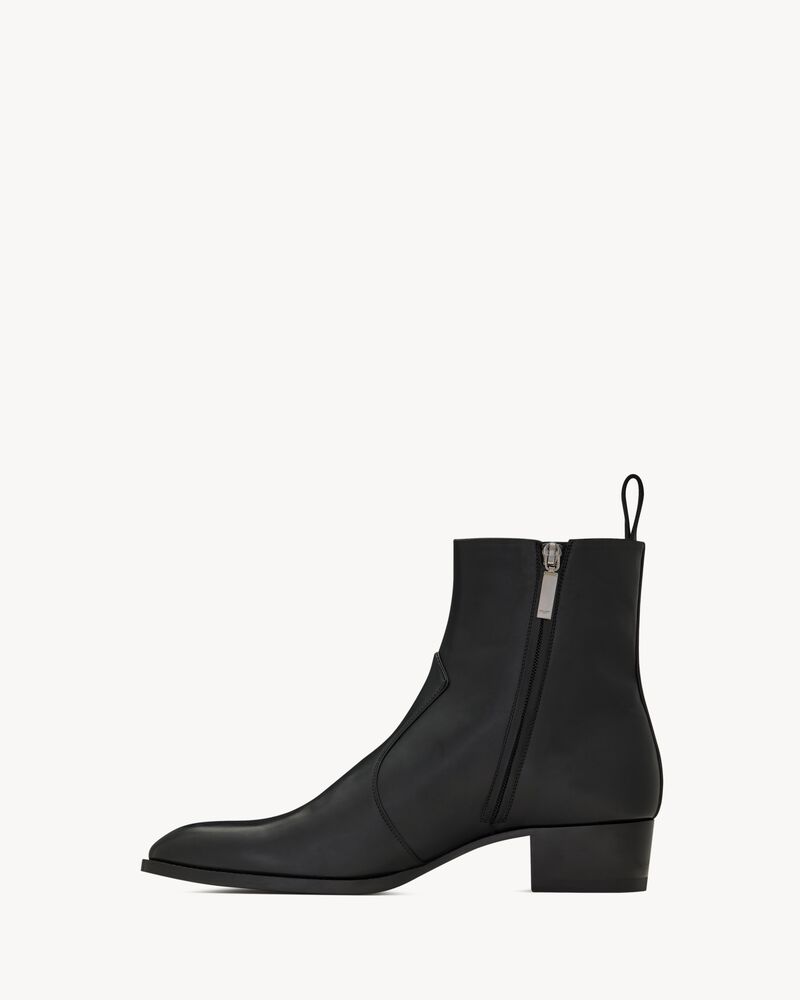 WYATT zipped boots in smooth leather