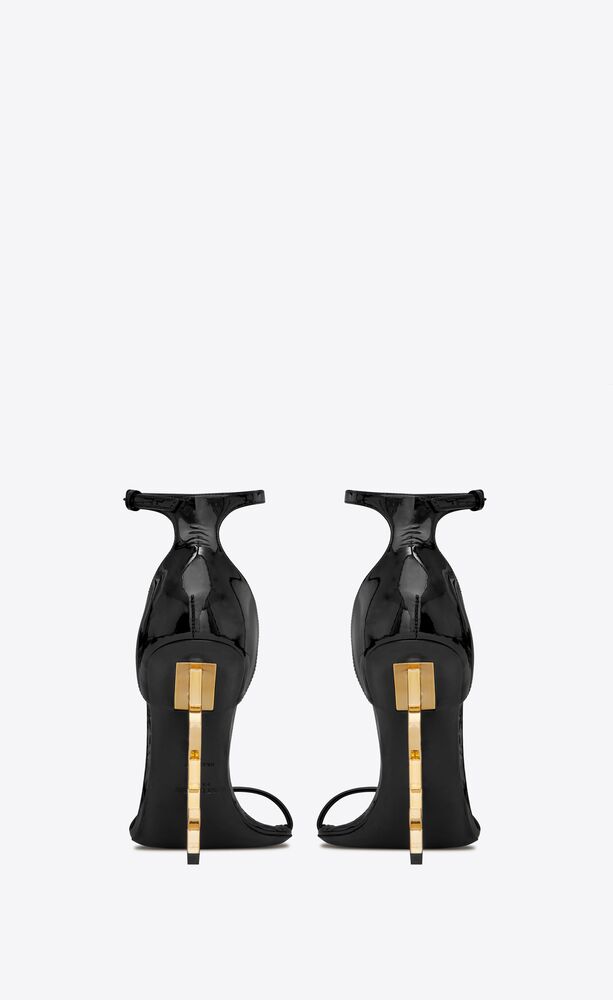 OPYUM Sandals in patent leather with gold-tone heel | Saint Laurent ...