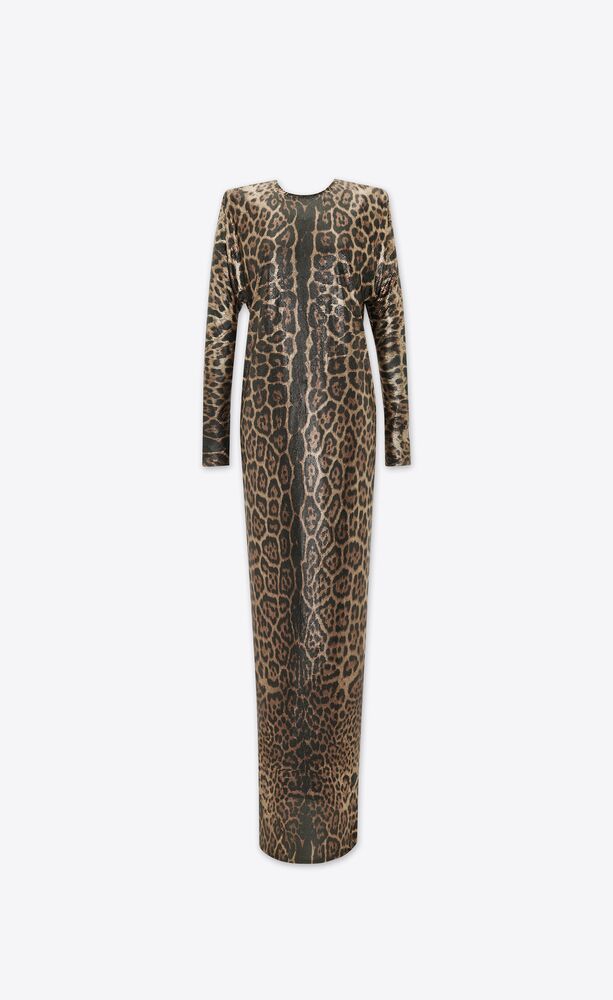 dress in leopard mesh