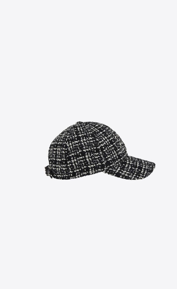 sl baseball cap in checked tweed wool