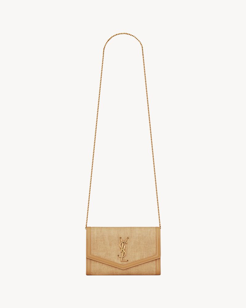 UPTOWN Portemonnaie mit Kette aus feinem Raffia