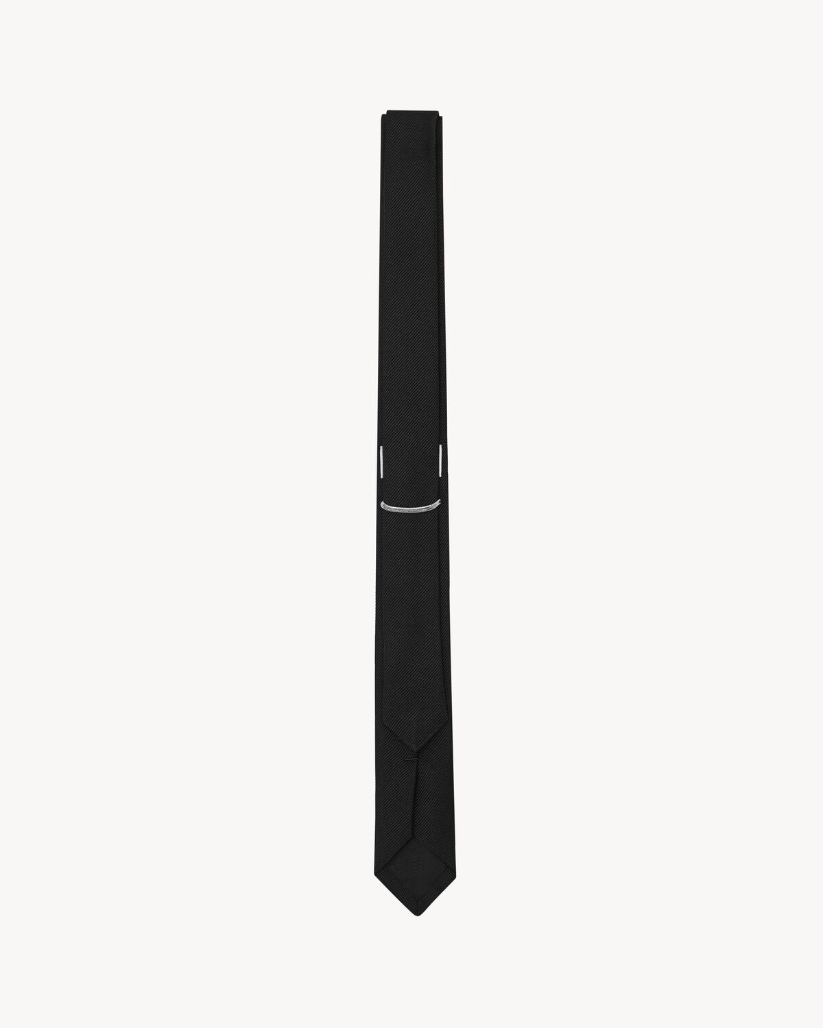 signature evening skinny tie in black silk grosgrain