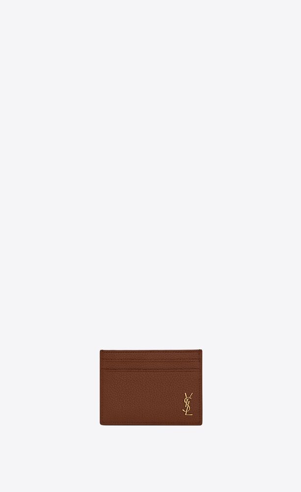Envelope Business Card Holder Monogram in Brown - MEN - Small