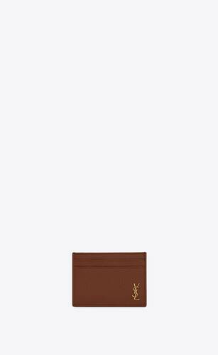 tiny monogram credit card case in grained leather