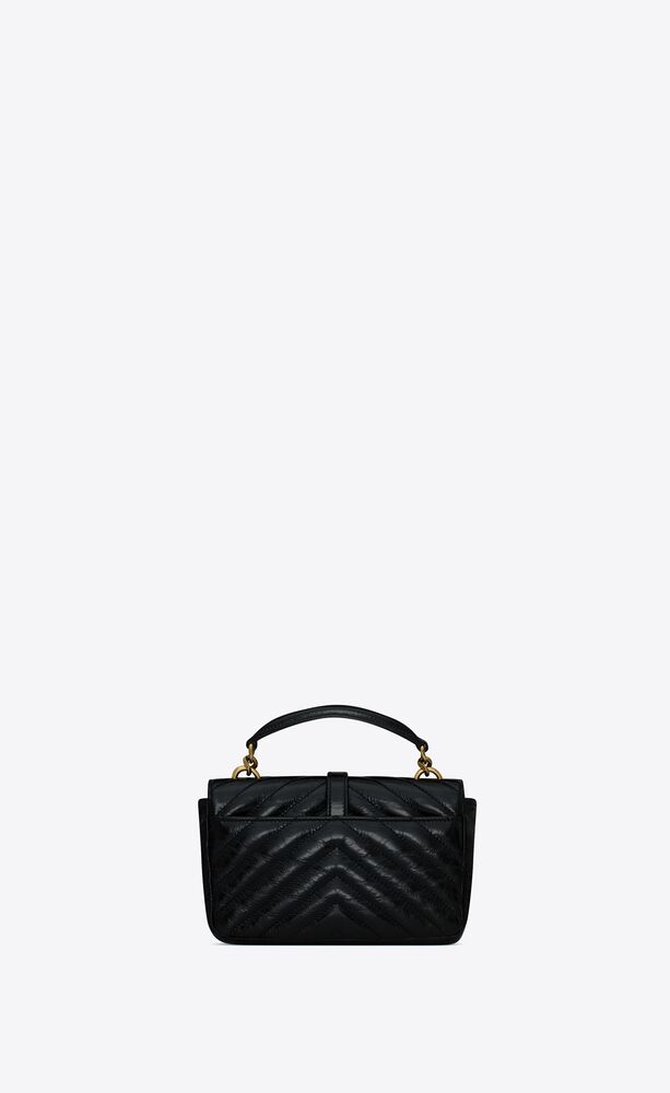 COLLEGE mini chain bag in shiny crackled leather | Saint Laurent 