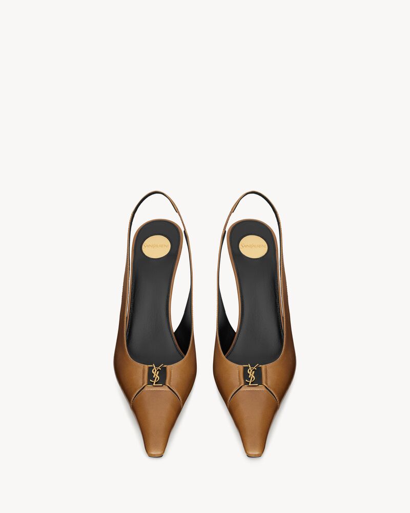 Zapatos de salón slingback Babylone Breteuil de piel lisa