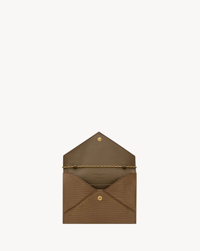 LETTER chain pouch in lizard