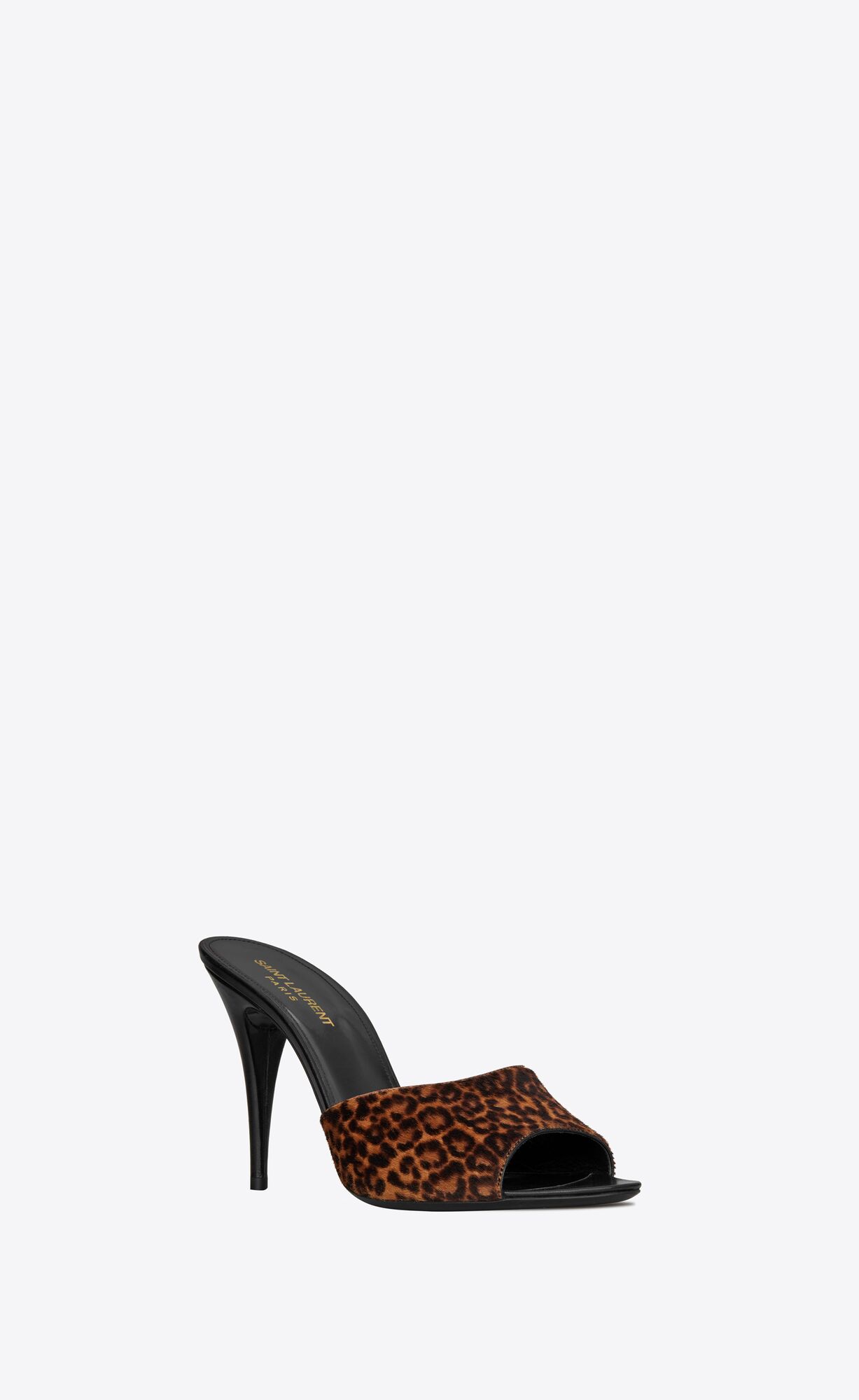 LA 16 mules in leopardprint ponyeffect leather Saint Laurent United