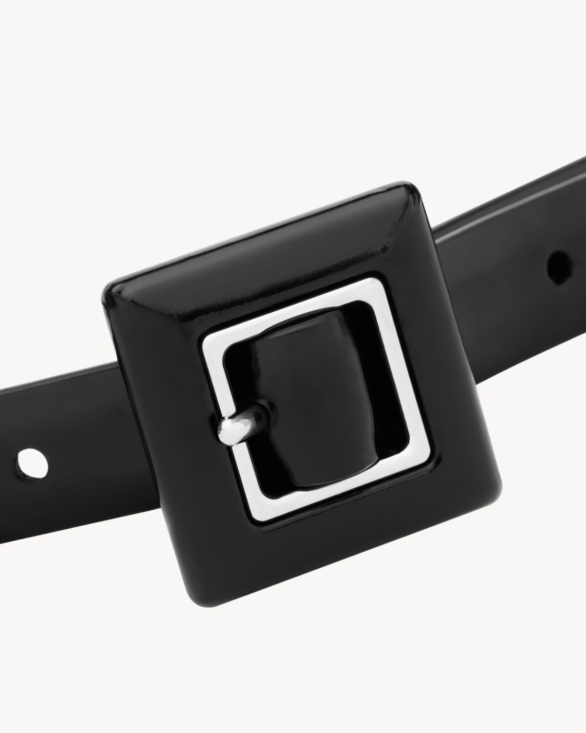 생로랑 브러시드 가죽 레쿠베르테 버클 벨트 806636AAEGW1000