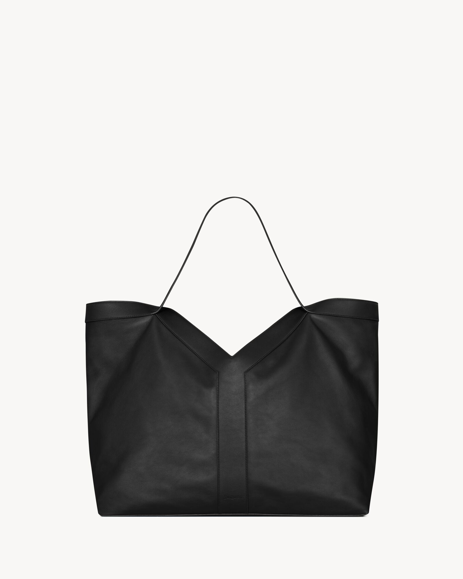 Leather shopping tote best sale