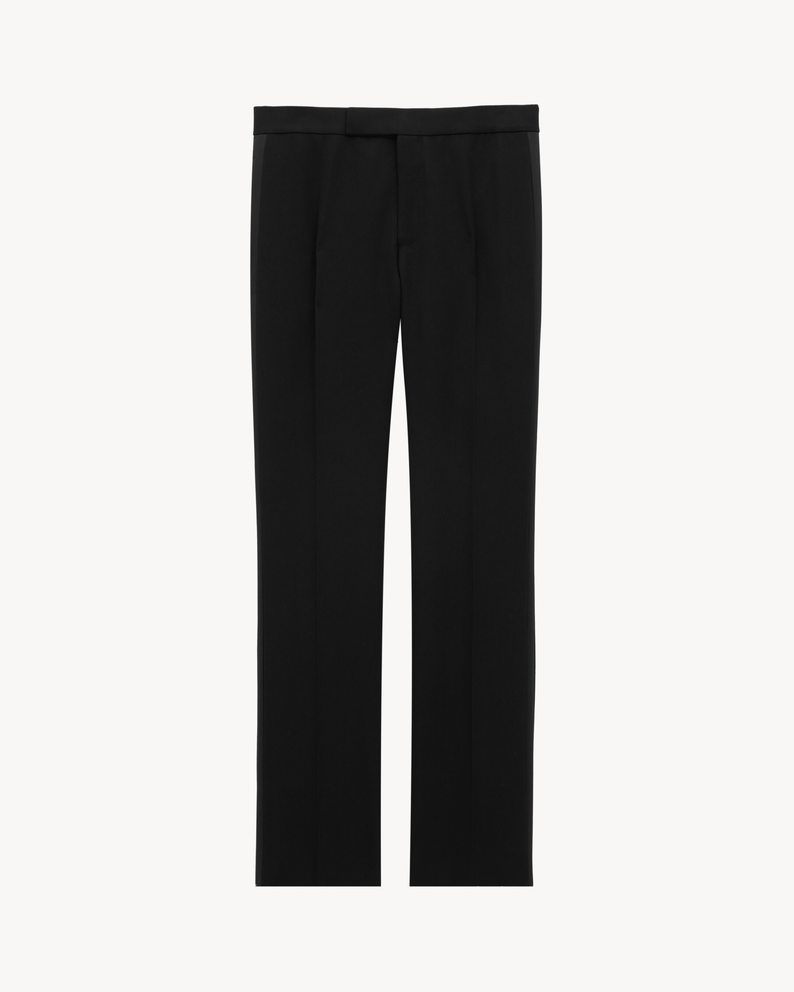 Pantaloni smoking dritti in grain de poudre